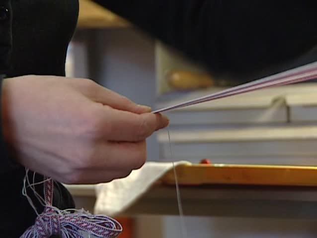working on a loom