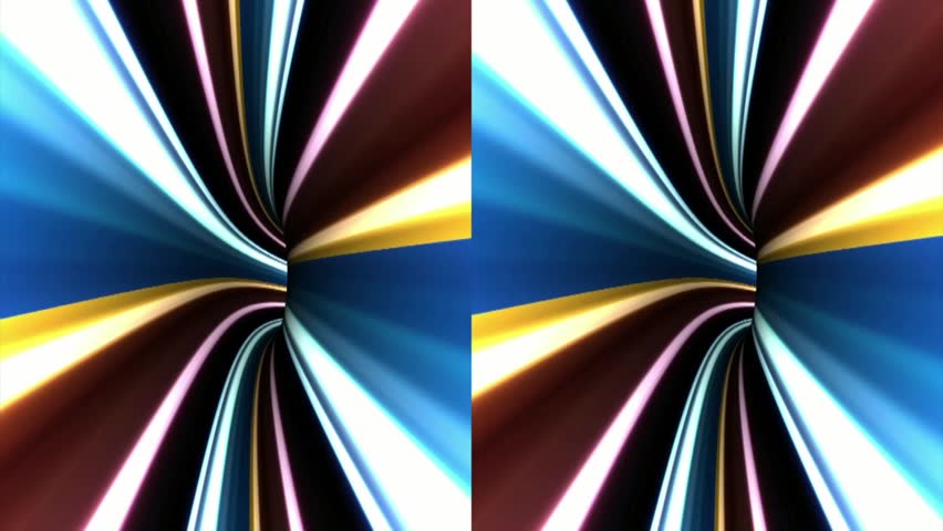 VJ. multicolored tunnel. Real 3D stereoscopic.