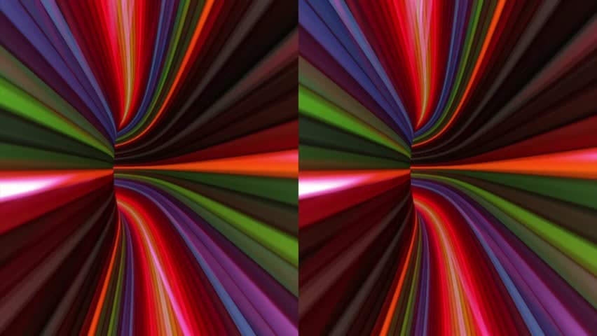 VJ. multicolored tunnel. Real 3D stereoscopic.