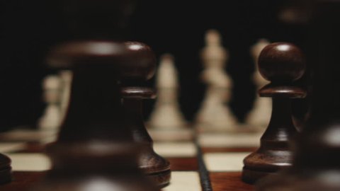chessboard and chess pieces stock footage