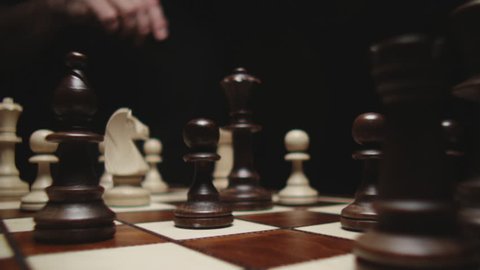 stock footage chessboard and chess pieces