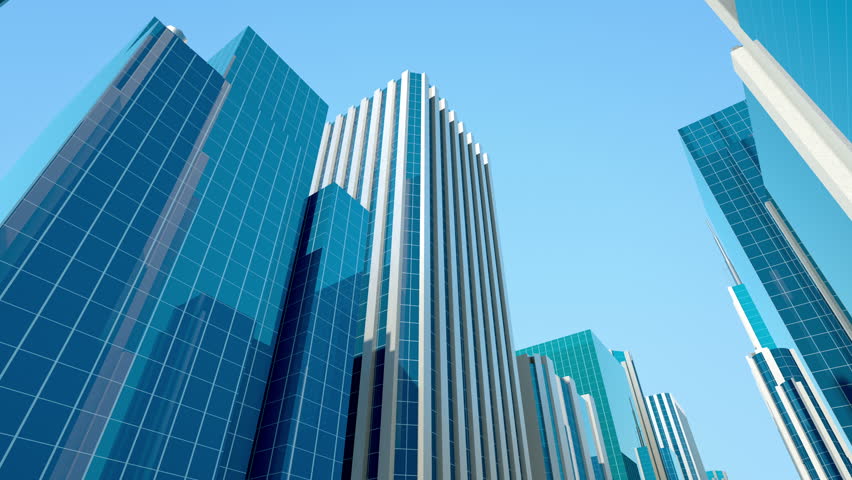 Seamlessly looping animation of modern glass office buildings | Shutterstock HD Video #5687210
