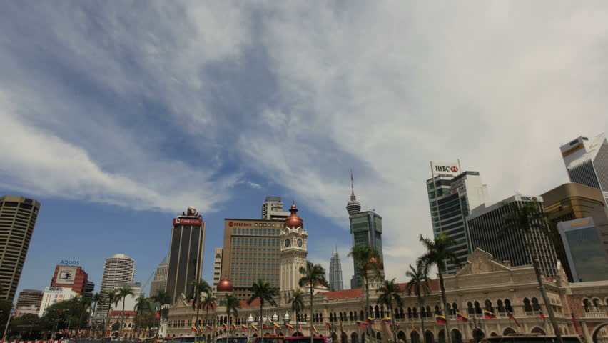 Sultan Abdul Samad Building in Kuala Lumpur from Merdeka Square in Malaysia Time Lapse 1920x1080