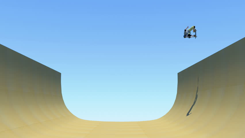 3D Skateboarder Loopable HD1080