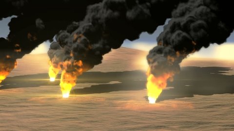 Oil Field burning