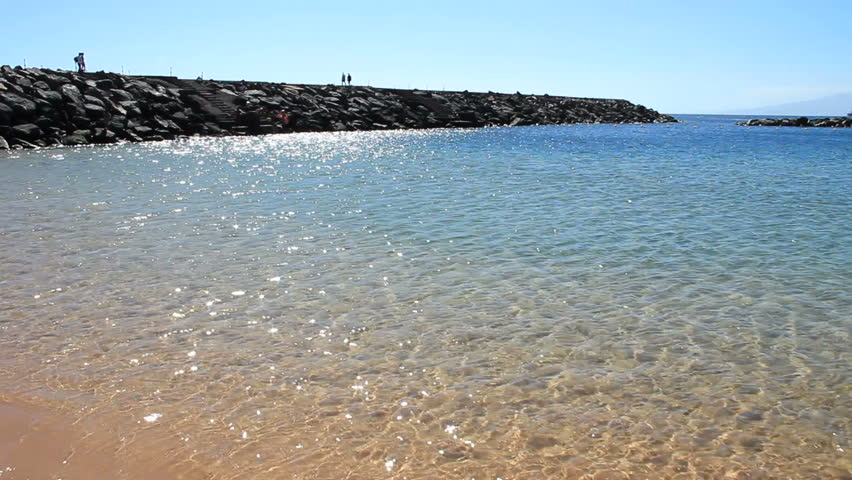 People Passing By Breakwater On Stock Footage Video (100% Royalty-free ...