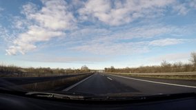 P.O.V. Video footage of driving on a german highway (Autobahn)