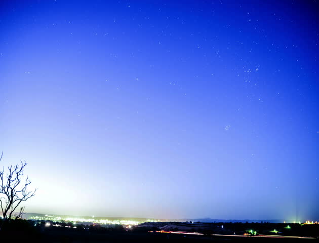 4K, Night time lapse of startrails over Bacchus Marsh, Victoria
