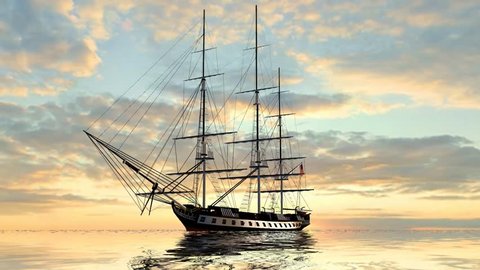 Sailing Ship  in the sunset