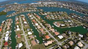 Aerial video footage of Marco Island going backwards