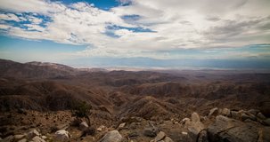 USA 2013 - 4K Time Lapse Of Clouds Over The Joshua Tree National Park Near Palm Springs