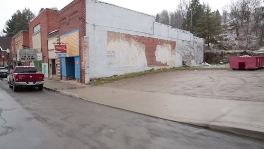 Passing Shot of Main Street of Mt. Hope, W. Virginia