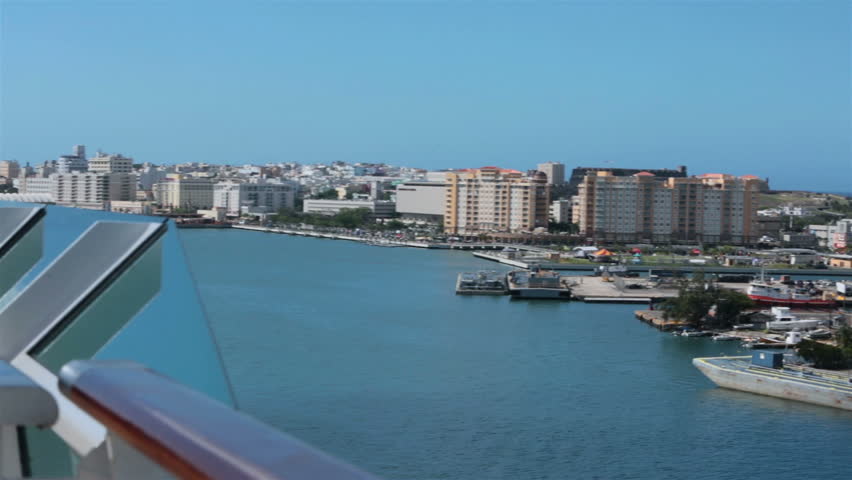 Old San Juan Puerto Rico urban center pan. Capitol from harbor marina view. Castillo San Felipe del Morro also known as Fort San Felipe del Morro or Morro Castle, is a 16th-century citadel.