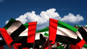 Waving United Arab Emirates Flags