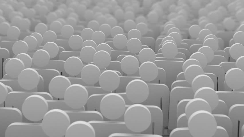 crowd, 3d animation. seamless loop 