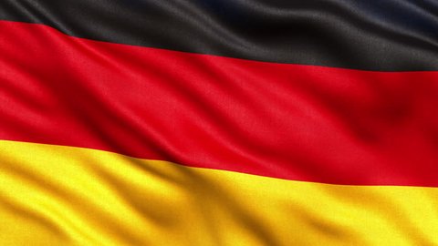 Realistic Ultra-HD flag of Germany waving in the wind. Seamless loop with highly detailed fabric texture. Loop ready in 4k resolution.