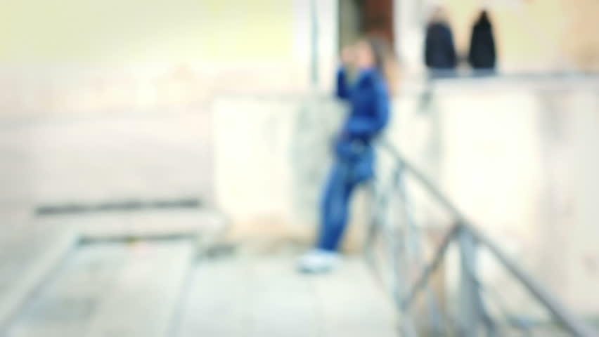 portrait of a beautiful sad girl. Steadicam