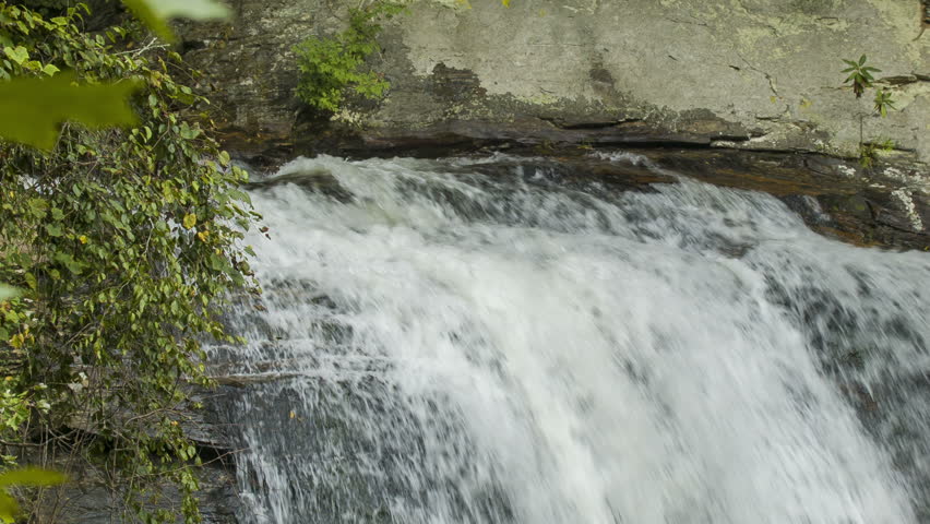 The Top of Looking Glass Falls on Highway 276 in the Dupont State Forest of the Blue Ridge Mountain in Western North Carolina.