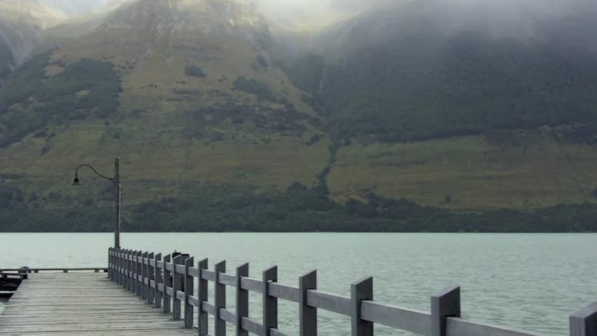 Landscape from Glenorchy wharf on lake wakatipu Otago, Glenorchy  New Zealand.