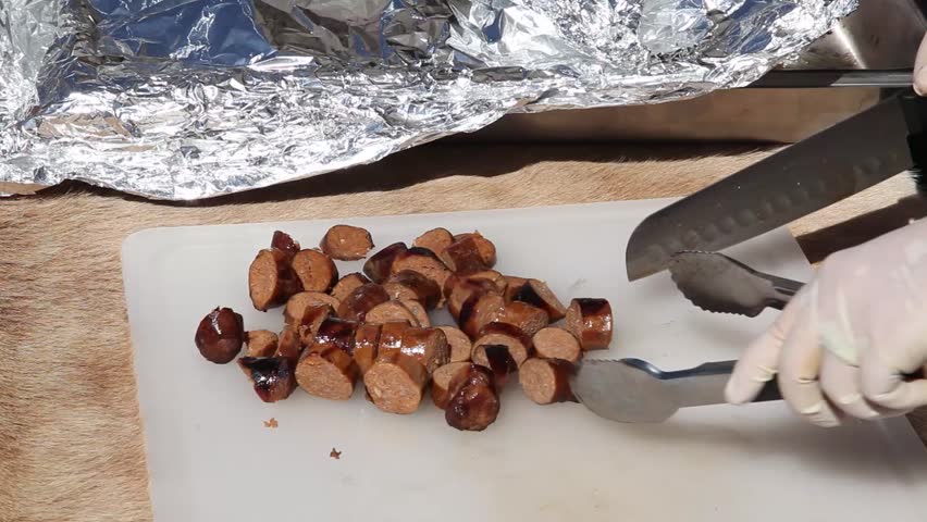 Catering meat slicing