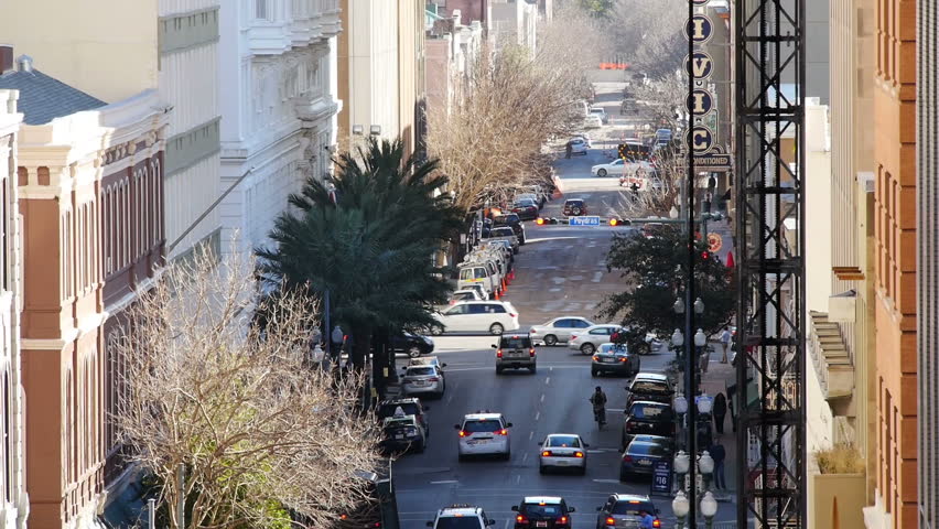 NEW ORLEANS, LA - Circa, February, 2014: Traffic passes on Baronne Street in downtown New Orleans.