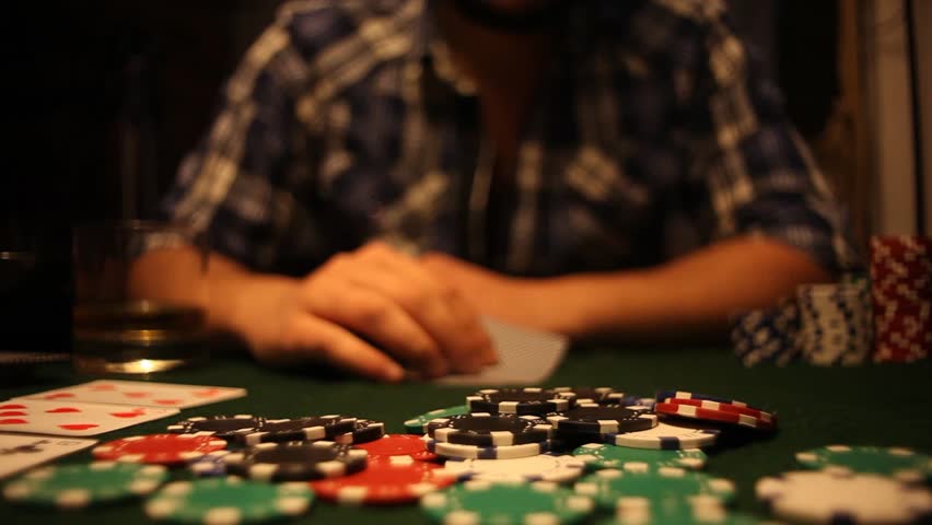 Poker players wins and takes the money Royalty-Free Stock Footage #5761298