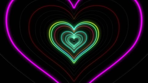 Beautiful Abstract Hearts Tunnel With の動画素材 ロイヤリティフリー Shutterstock