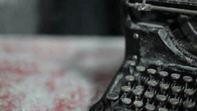 Close up video of antique typewriter