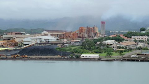 NOUMEA, GRANDE TERRE/NEW CALEDONIA - FEBRUARY 06, 2014: Eramet's Doniambo nickel smelter plant. Eramet's investment in 2003 aimed at increasing production capacity to 75,000 tonnes of nickel per year.