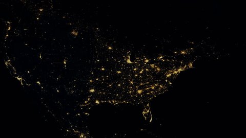 Massive North American power outage as seen from space