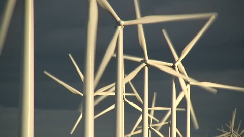 Wind farm  /   Windmills converting wind energy into electricity