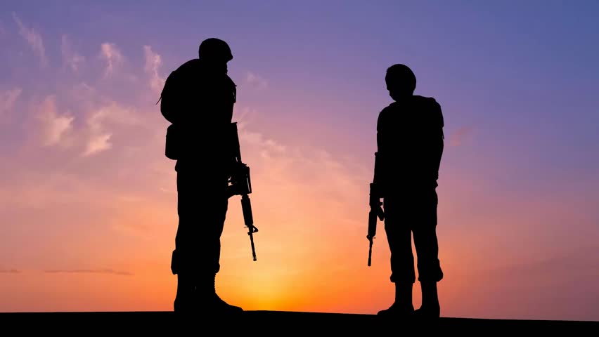 Soldiers at Sunset Stock Footage Video (100% Royalty-free) 5771876 ...