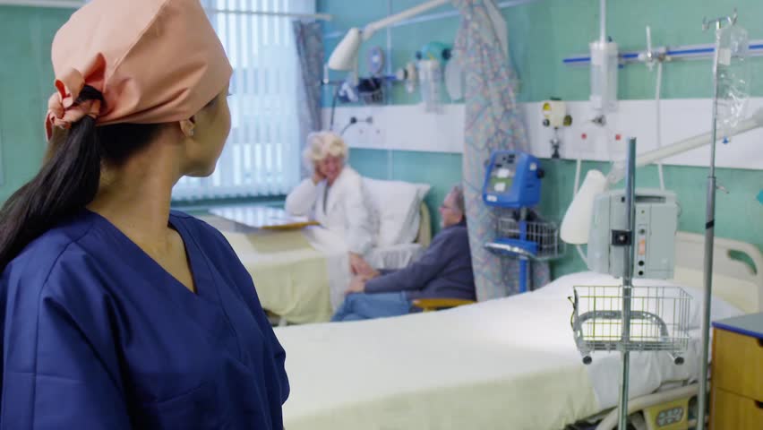 Portrait of smiling medical worker on a hospital ward
