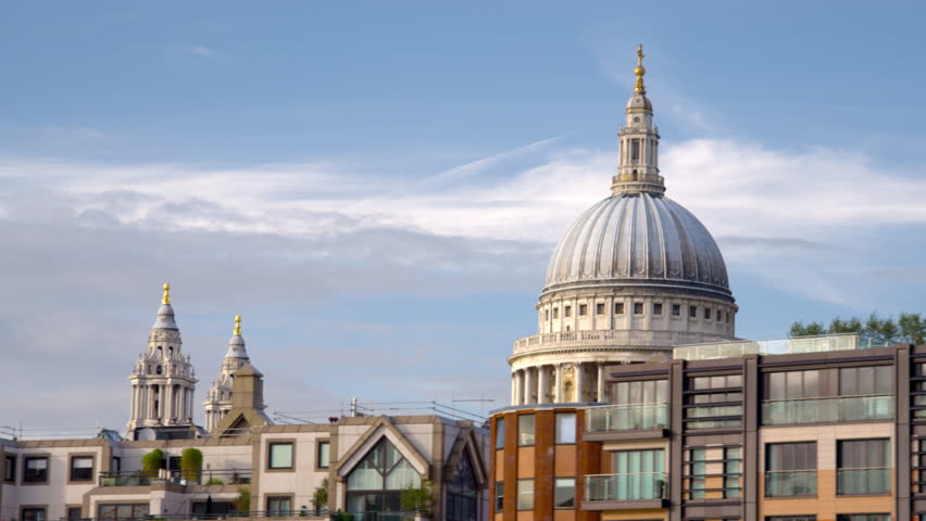 Buildings in front of St Paul's Cathedral in London, England