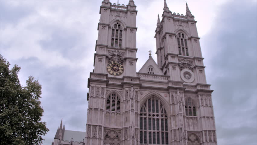 Low angle view of Westminster abbey church in London, England