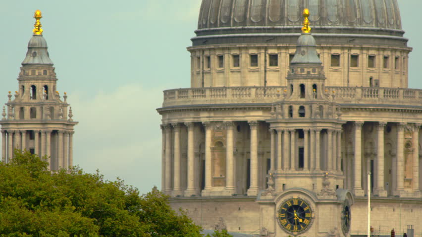 close-up of main dome of St Paul's Cathedral in London
