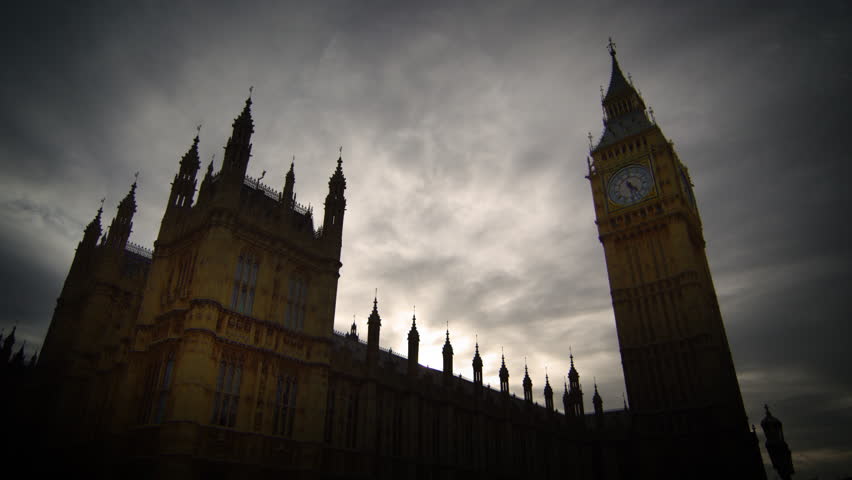Time-lapse of clouds over Westminster and Big Ben