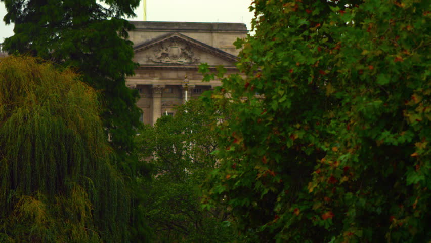 Glimpse of Buckingham Palace amongst trees