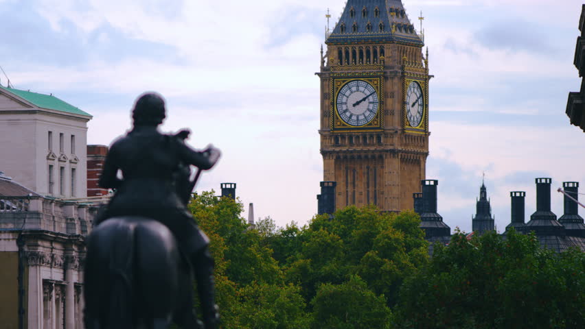 Big Ben and King Charles I statue