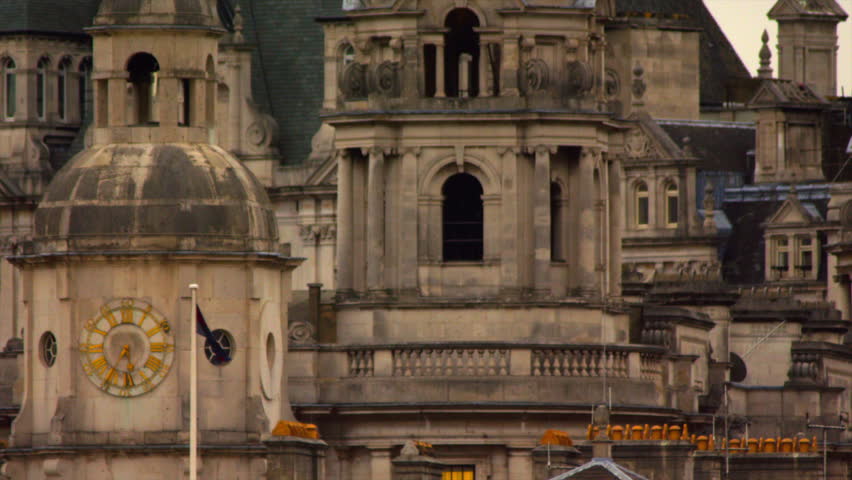 Panning view of London spires