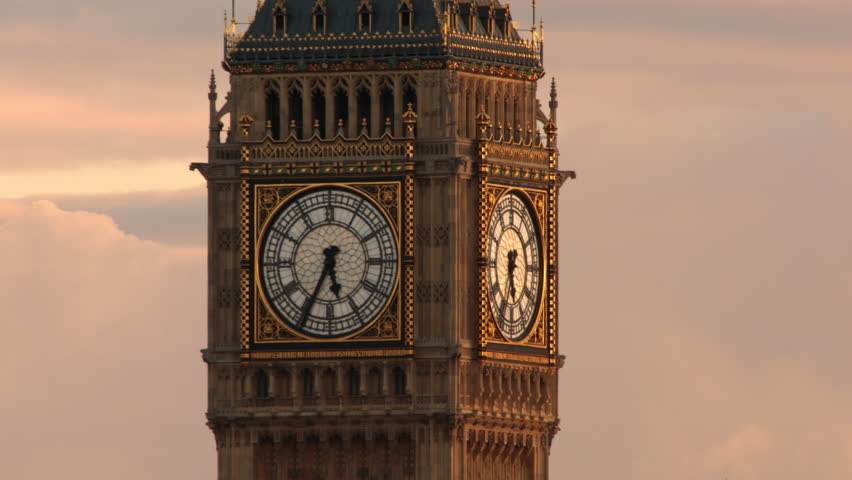 Close-up on the clock of the Big Ben tower in London