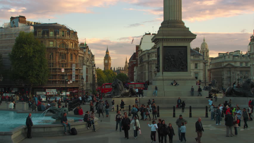 LONDON, UK - OCTOBER 7, 2011: Big Ben seen from Trafalgar Square and Nelson's