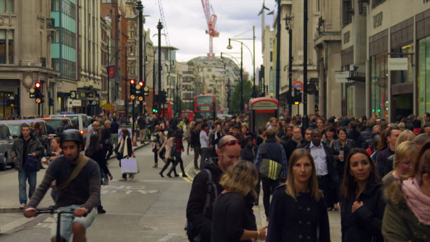 LONDON, UK - OCTOBER 8, 2011: Oxford Street traffic in slow motion.