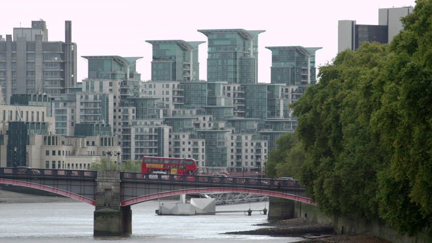 LONDON, UK - OCTOBER 9, 2011: Lambeth Bridge and buildings in the background