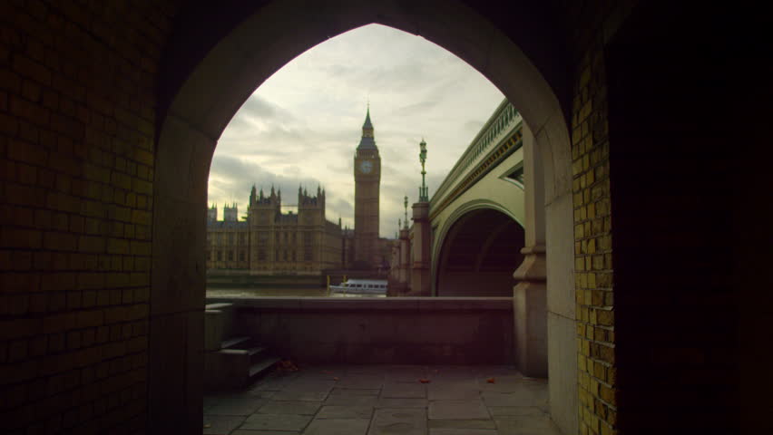 LONDON, UK - OCTOBER 9, 2011: Westminster and Big Ben from a tunnel