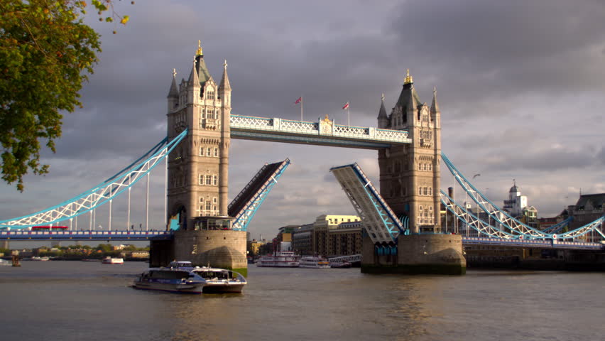 LONDON, UK - OCTOBER 11, 2011: Tower Bridge time lapse in London, England.