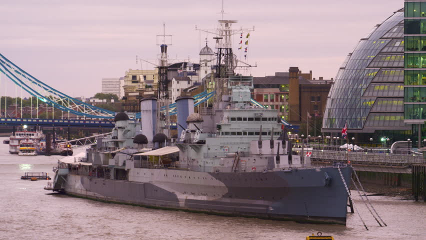 LONDON, UK - OCTOBER 10, 2011: Ship anchored by London city hall