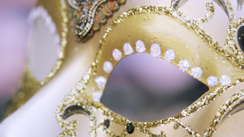 Close up shot of a carnival mask