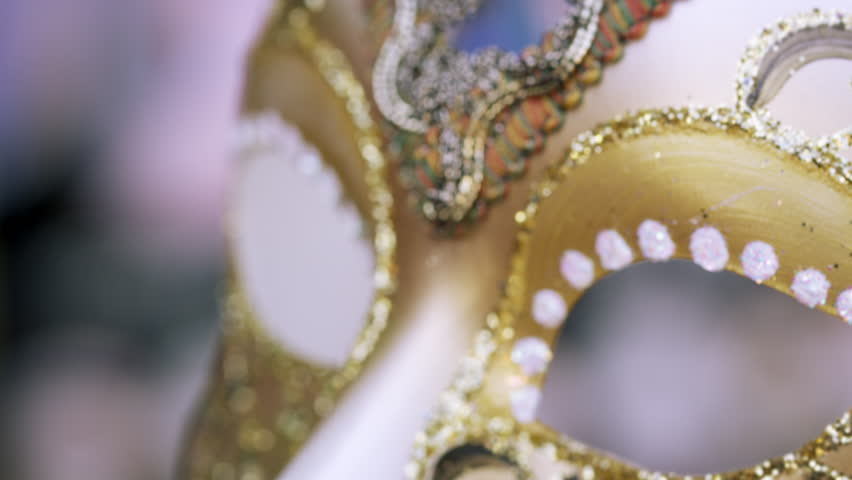 Close up shot of an artistic carnival mask