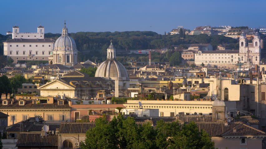 Trinita dei Monti, San Carlo al Corso and another dome from across the river